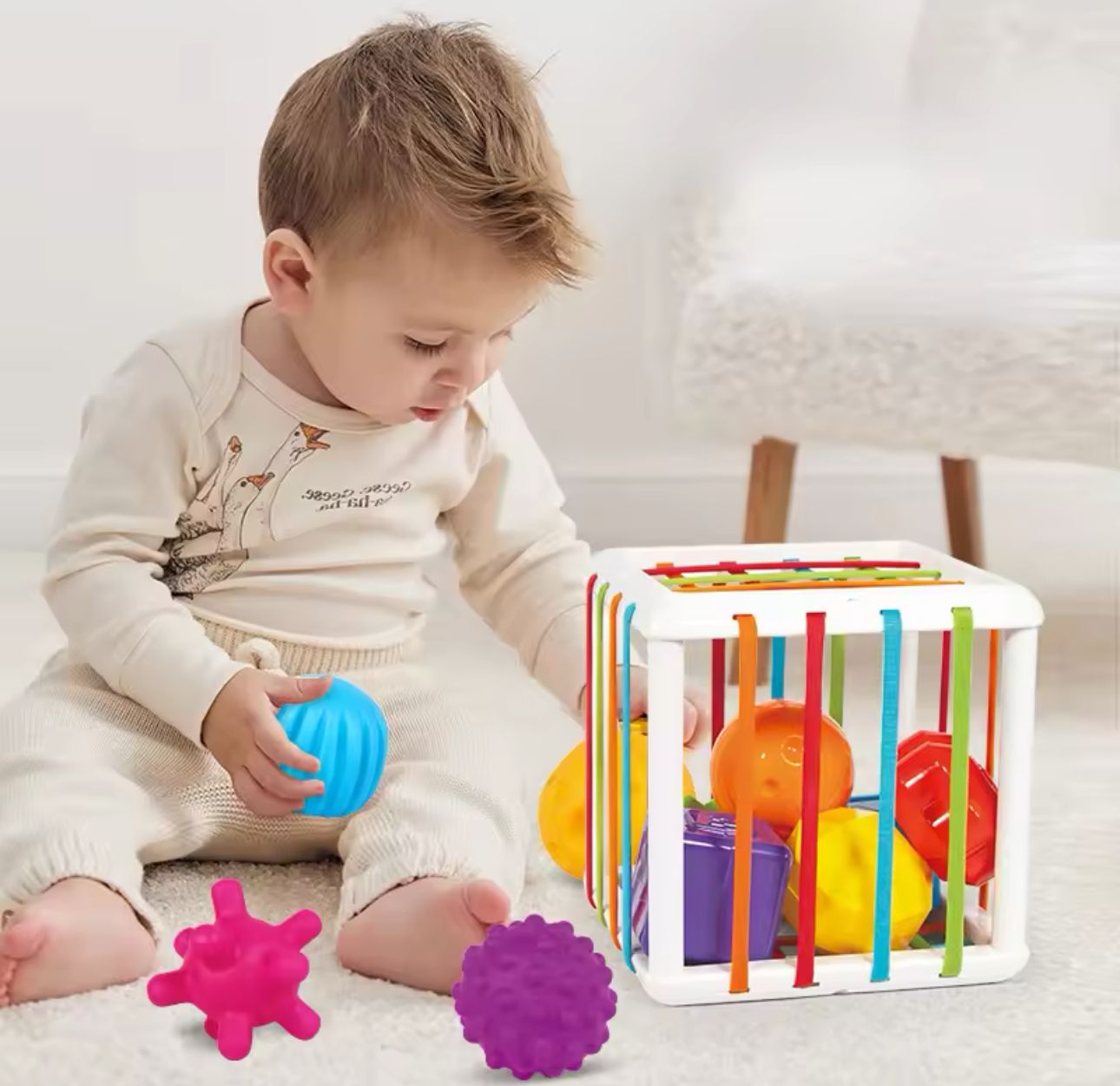 Juguete Interactivo De Habilidad Motora Cubo Montessori