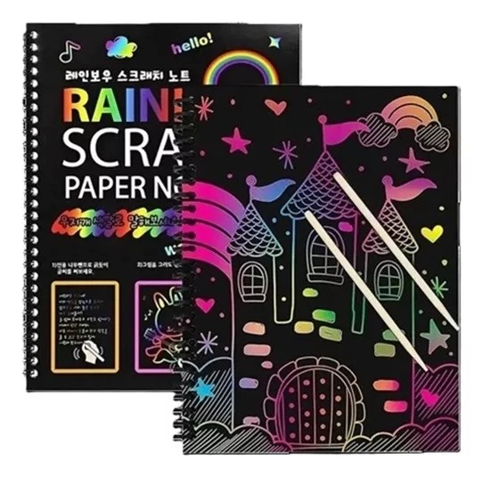 Libreta Raspable Scratch Art Note Arte Rascar Y Raspar