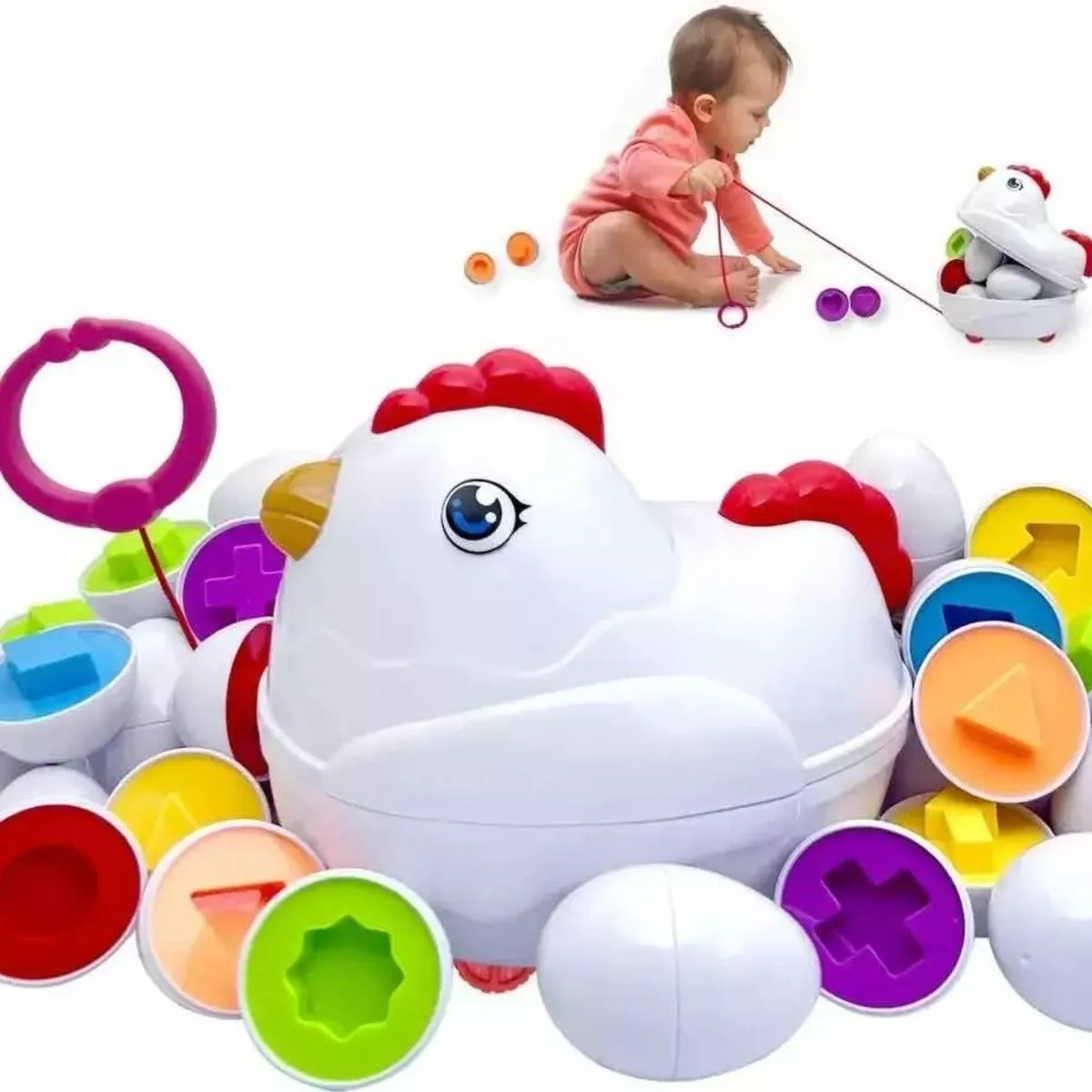 Juego Encaje Huevos Montessori 12 Unidades Figuras