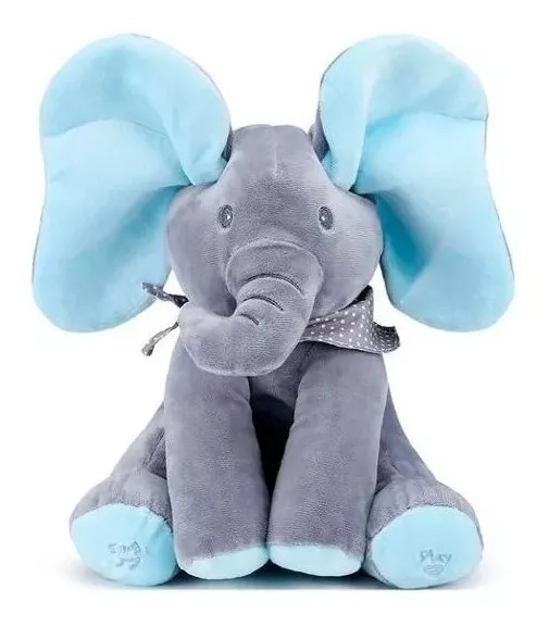 Elefante Musical De Apego Peek A Boo Azul