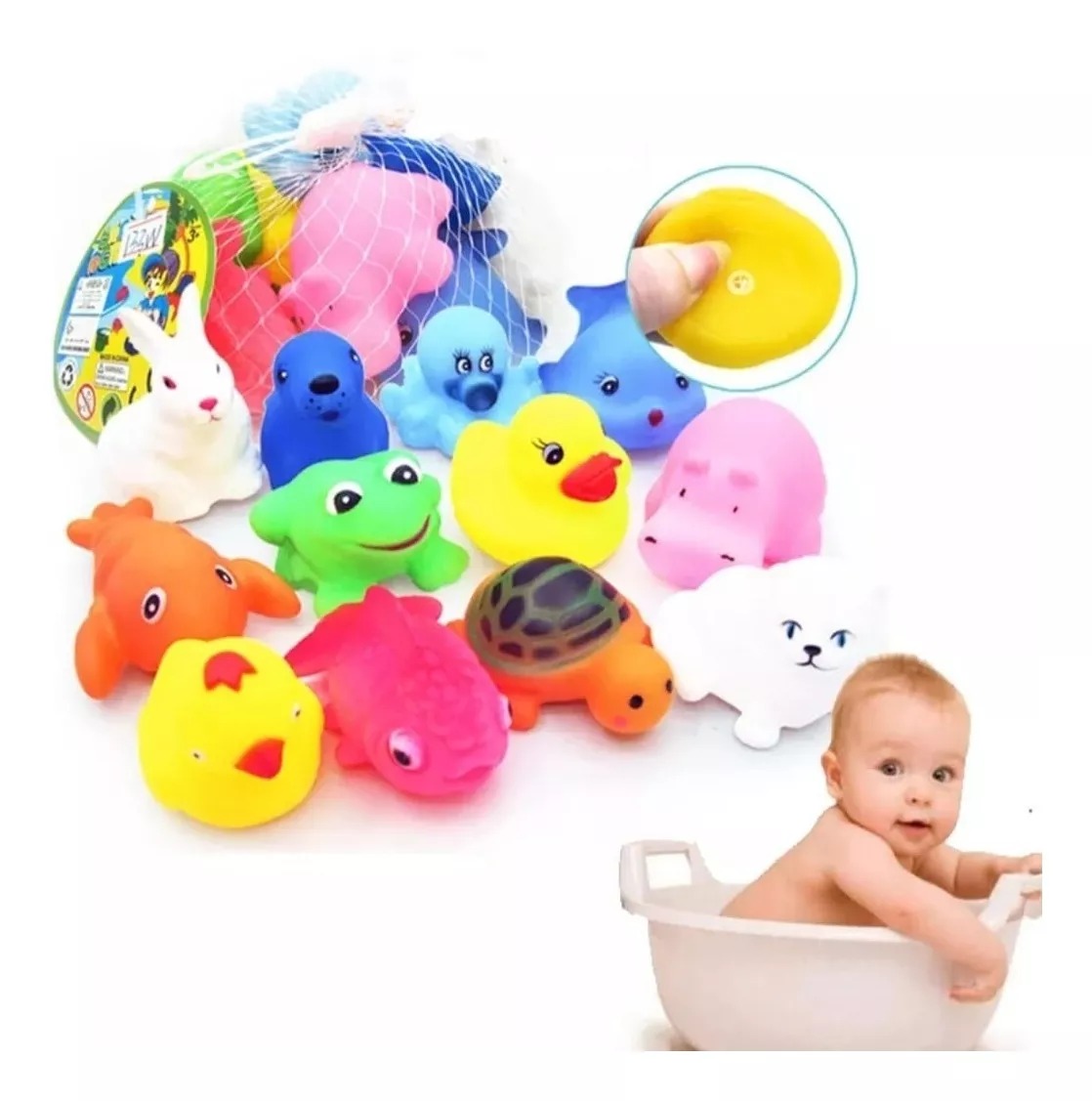 Pack 12 Unidades Juguetes De Baño Niño Flotan En El Agua