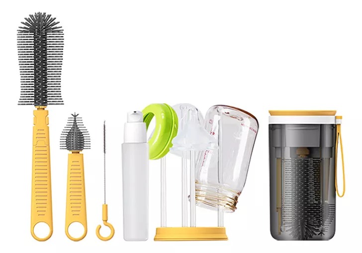 Set De Limpieza Cepillos Portátil Para Mamaderas Biberones