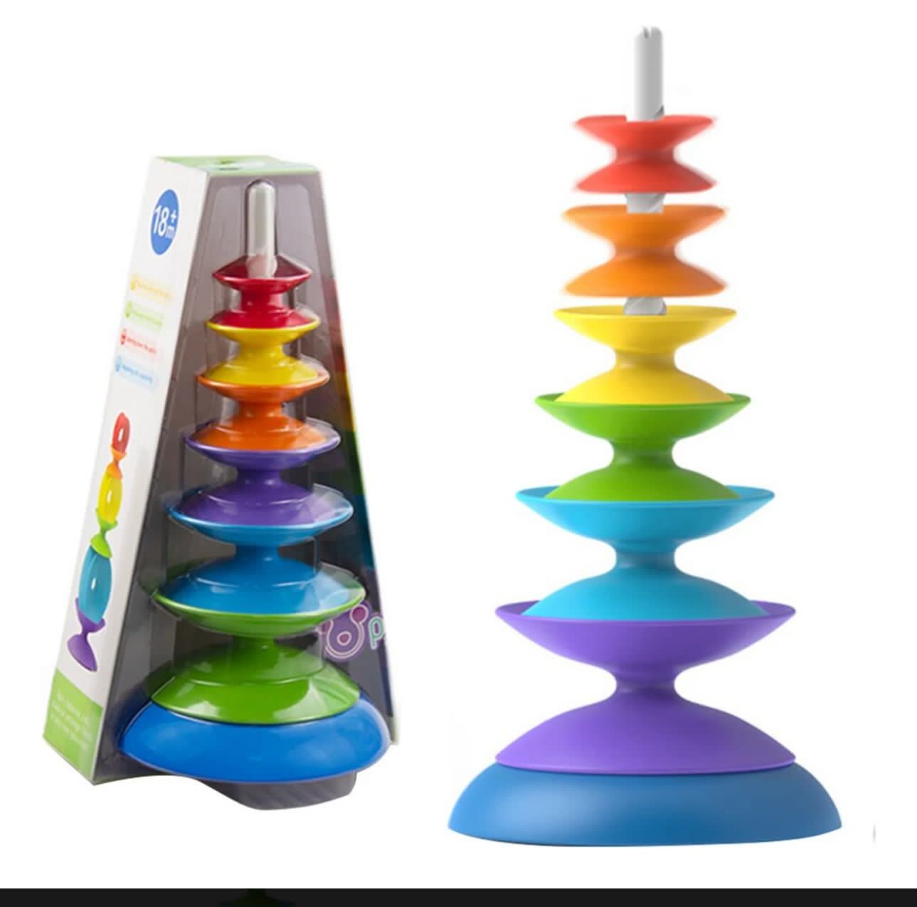 Torre De Anillos Giratoria Encaje Rainbow Para Apilar