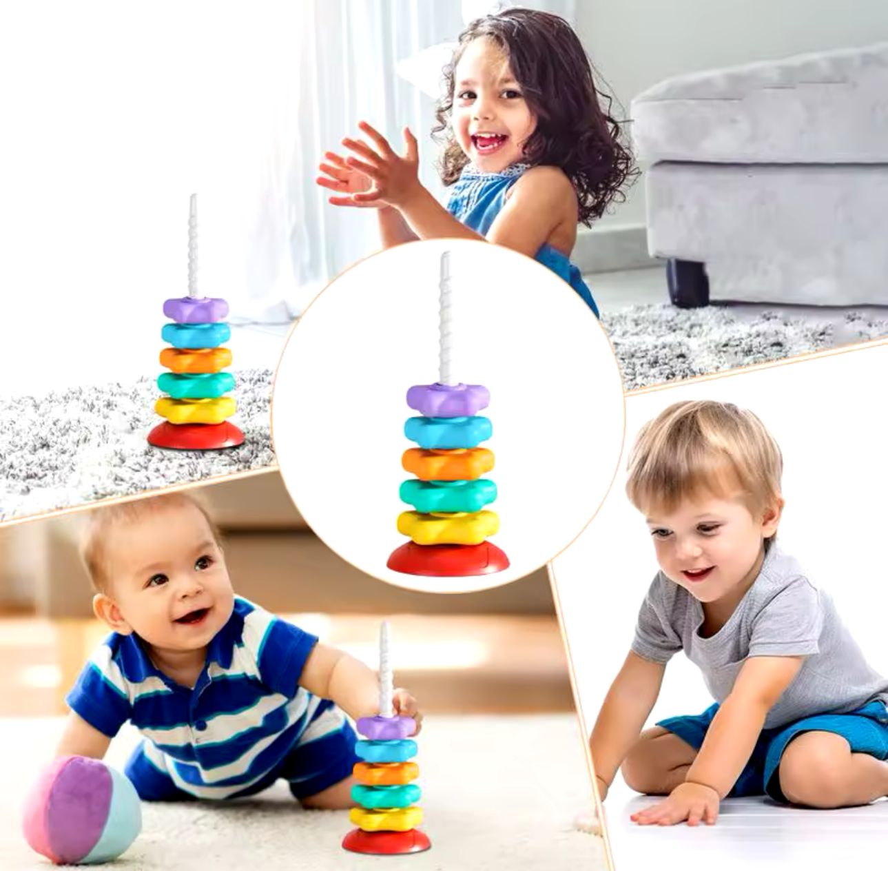 Torre De Aros Juego Didáctico Apilable Bebes