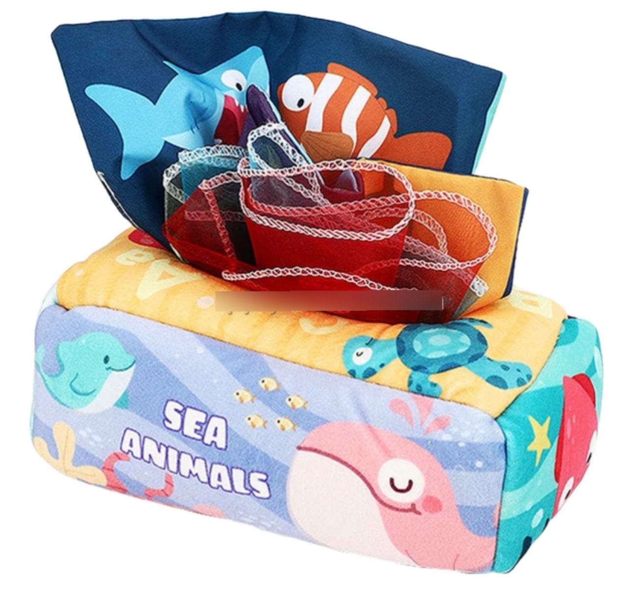 Caja De Pañuelos Montessori Didáctico Sensorial Para Bebés