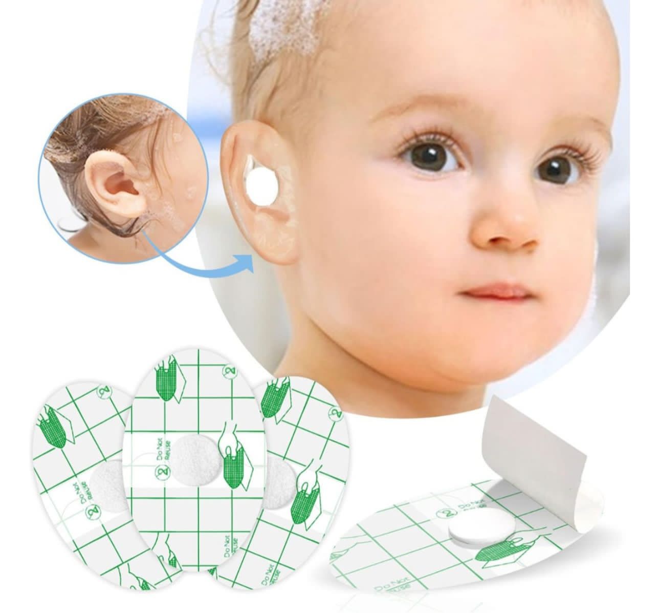 Pack 30 Protectores Impermeable Oido Niños Y Bebes Duchas