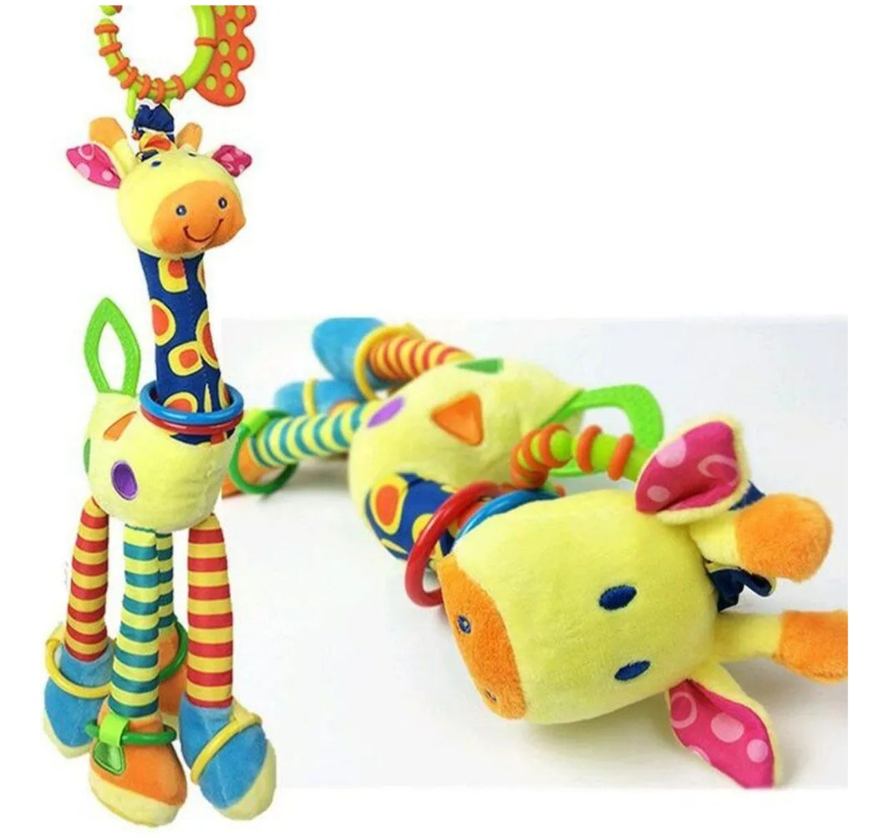 Peluche Sensorial Jirafa Con Sonajero Para Bebe