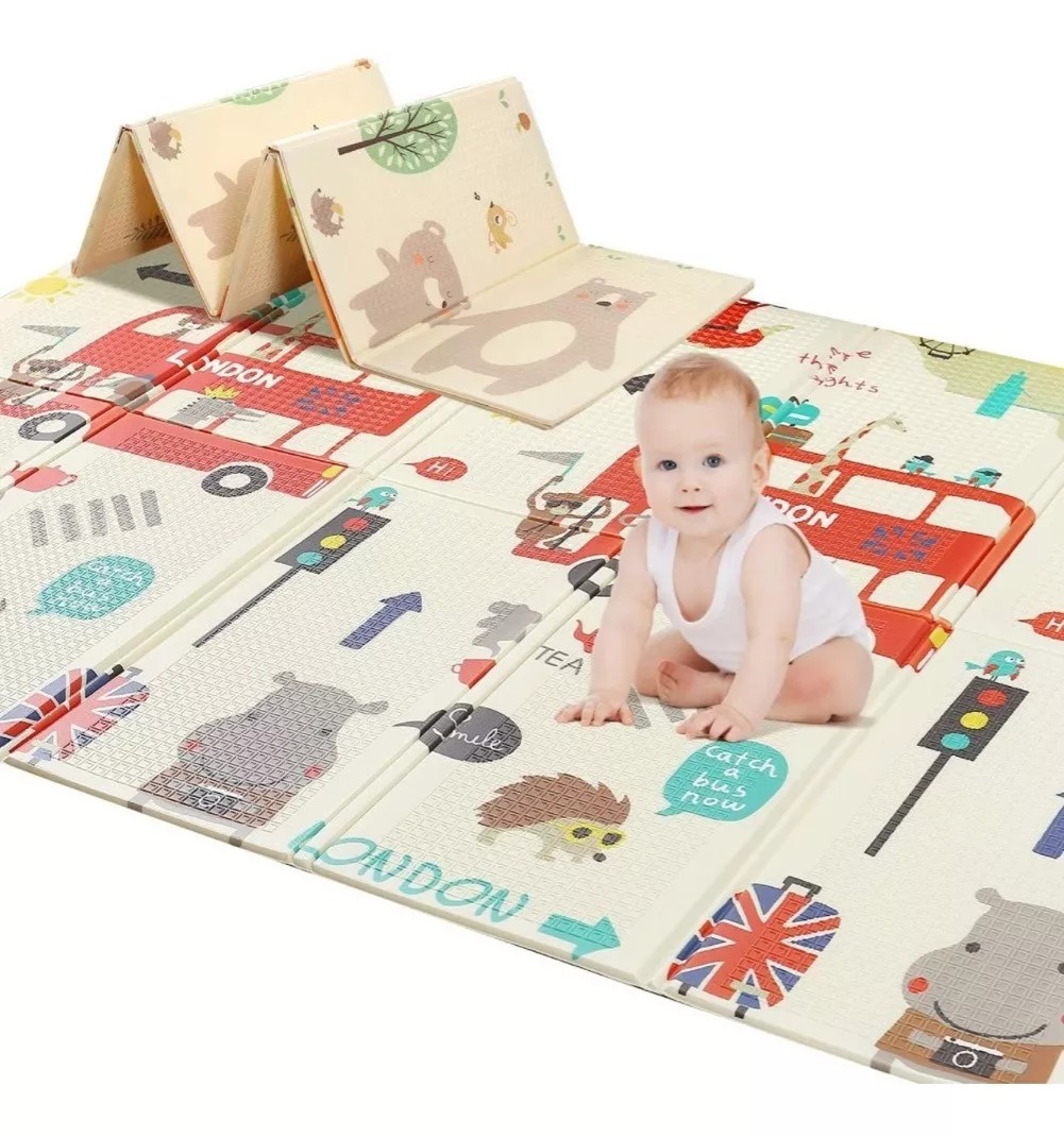 Alfombra Antigolpes Para Niños Bebes Plegable 200x180cm