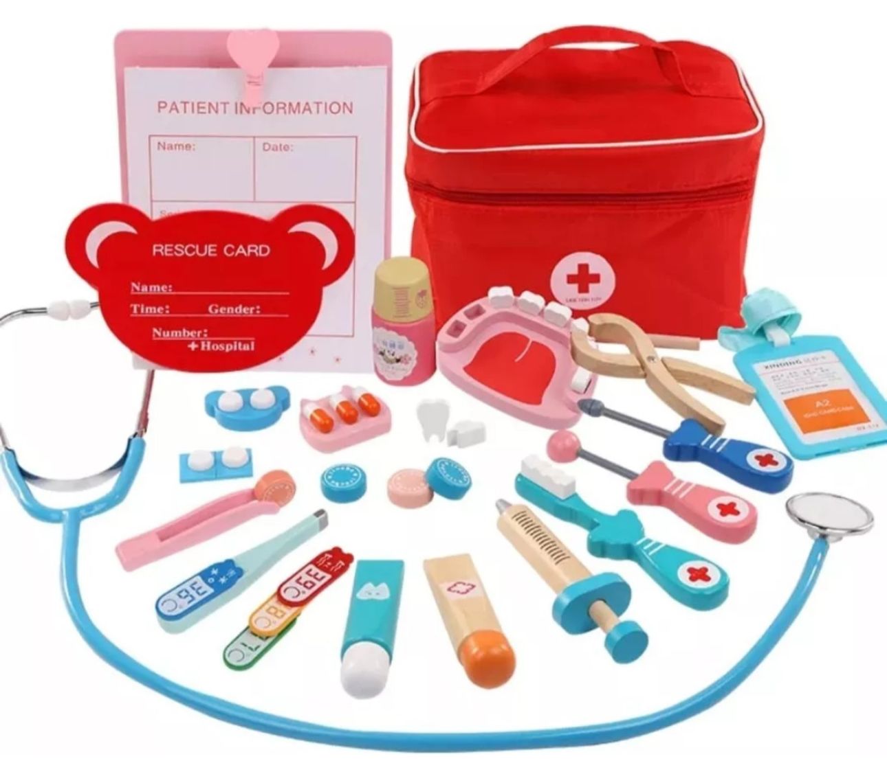 Set Juego De Roles Doctor Y Dentista (juguete De Madera)