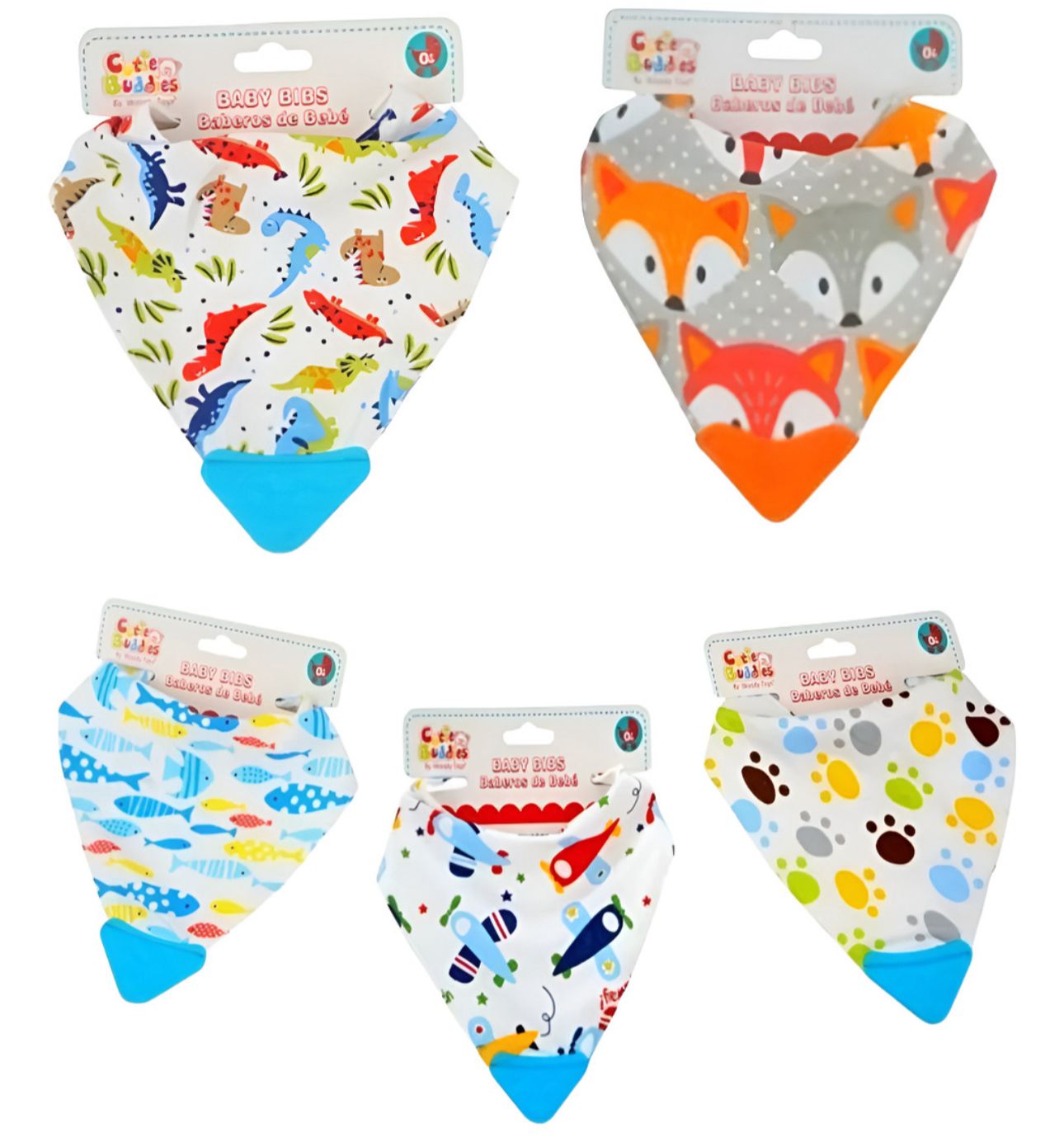 Baberos De Tela Bandana Con Mordedor Para Bebes