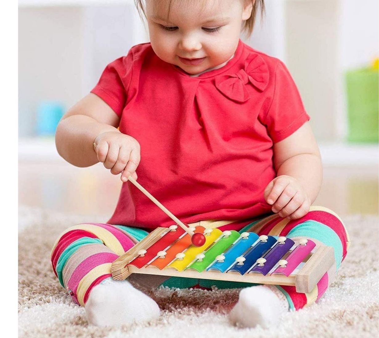 Metalofono Xilofono 8 Notas De Madera Para Niños Y Niñas