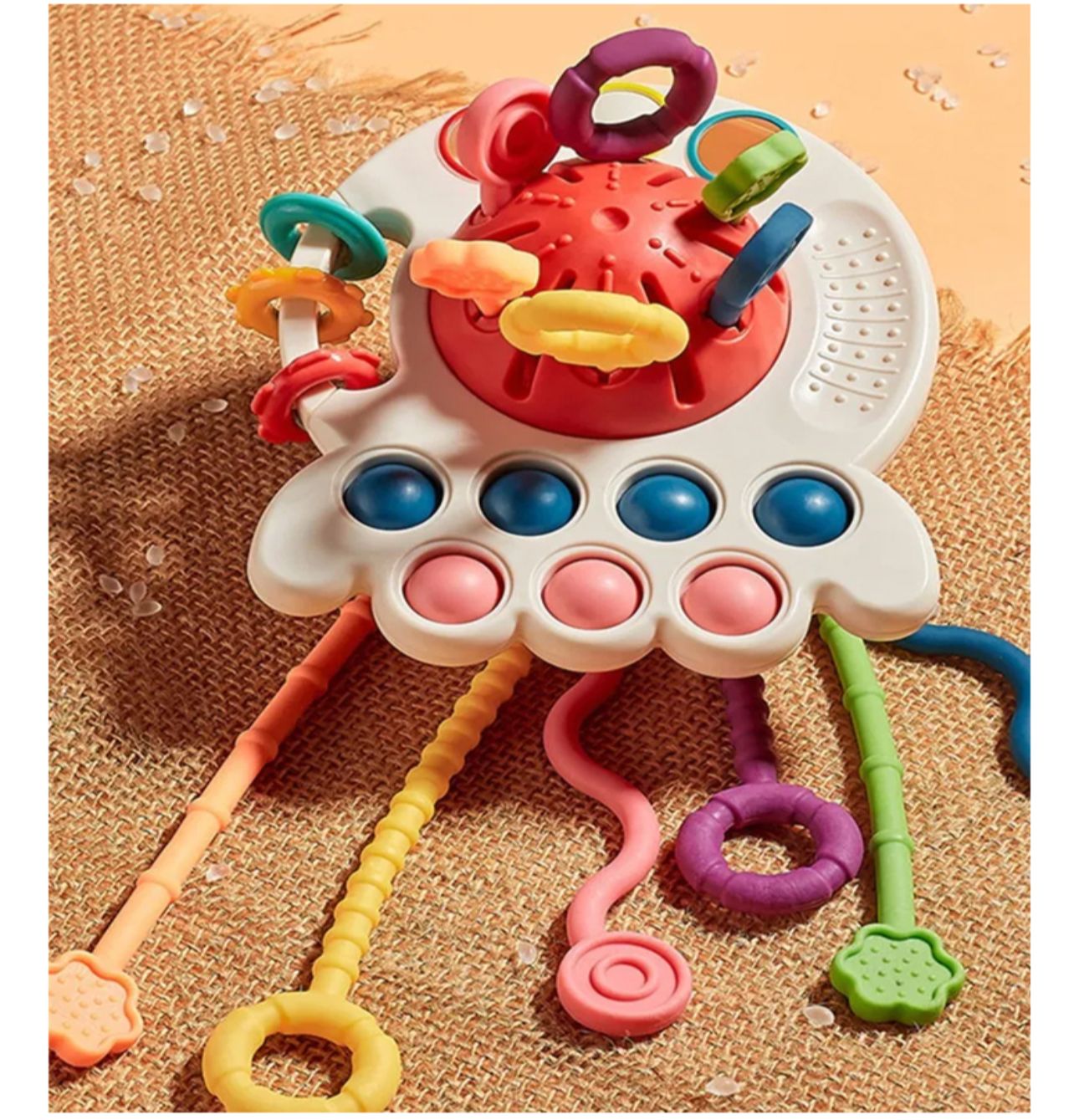 Juguete sensorial Montessori con cordón Montessori 4 en 1