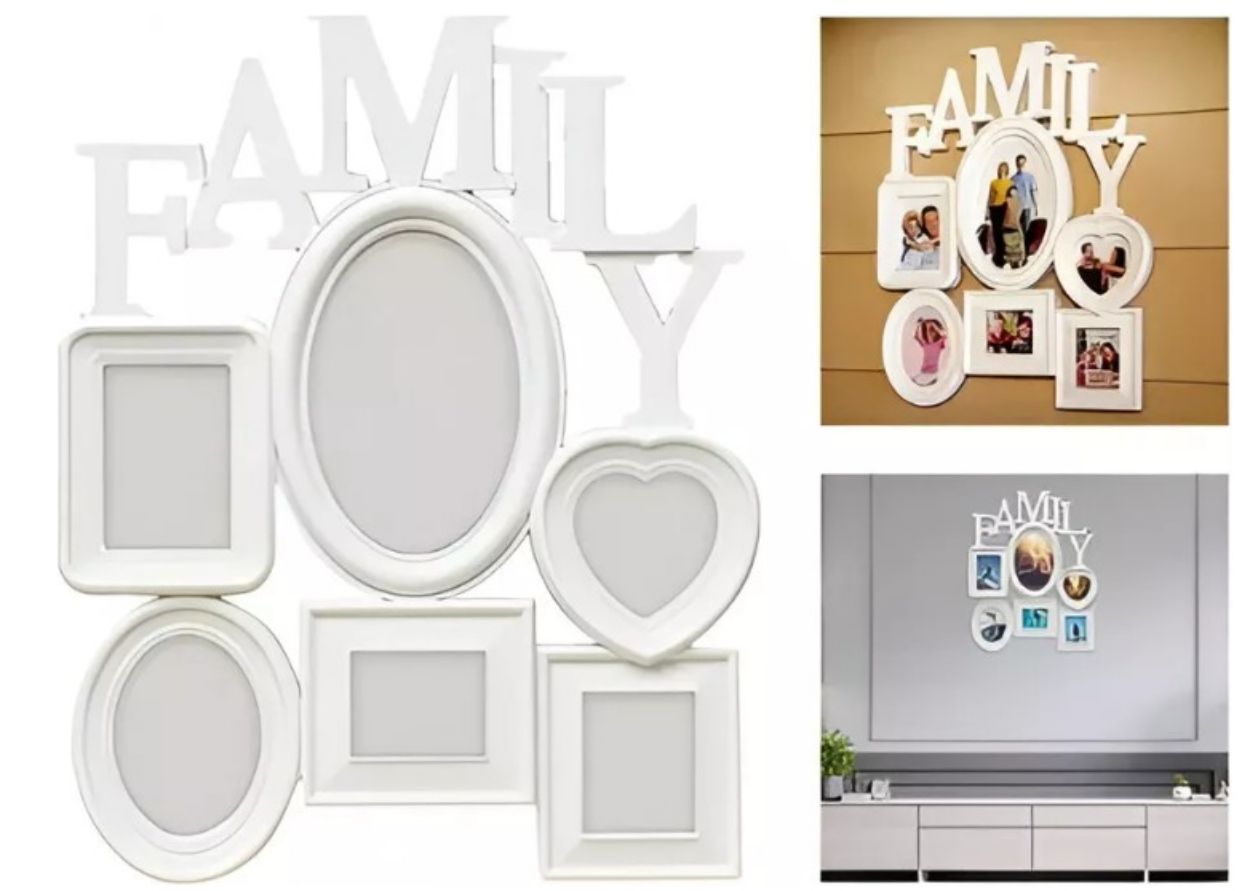 Collage De Fotos Familiares, Decoración En Forma Familia