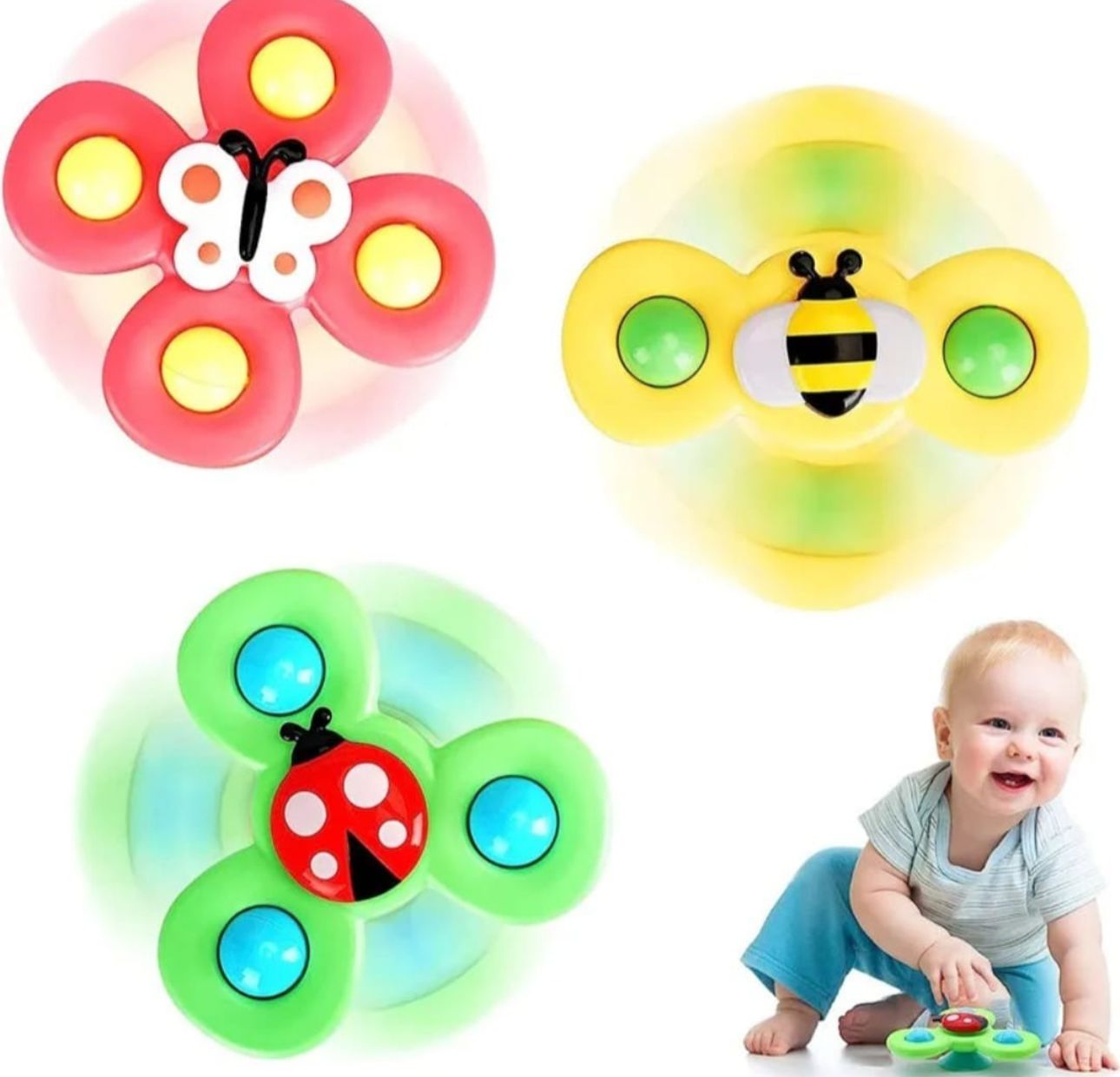Juguetes Sensorial Giratorios Spinner Con Ventosa Bebé juego