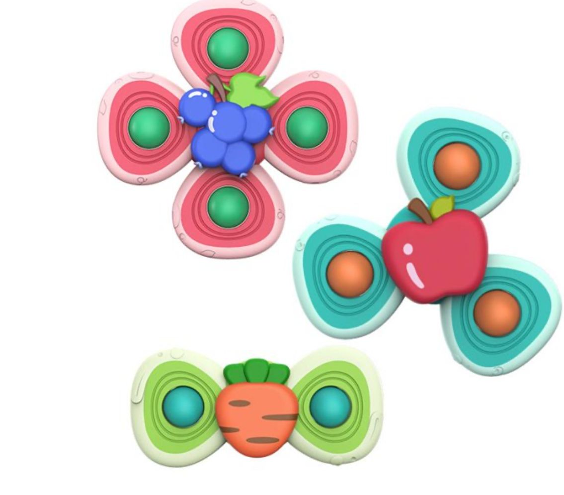 Juguetes Sensorial Giratorios Spinner Con Ventosa frutas