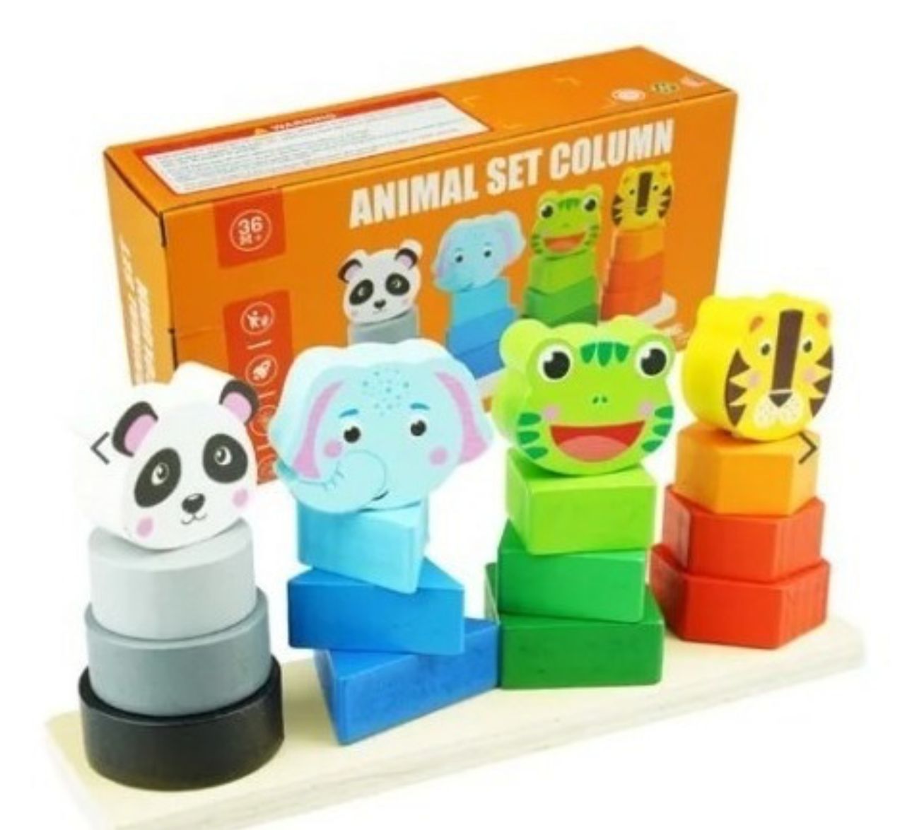 Juguete Didáctico Torre De Encaje Animales Y Figuras Niños