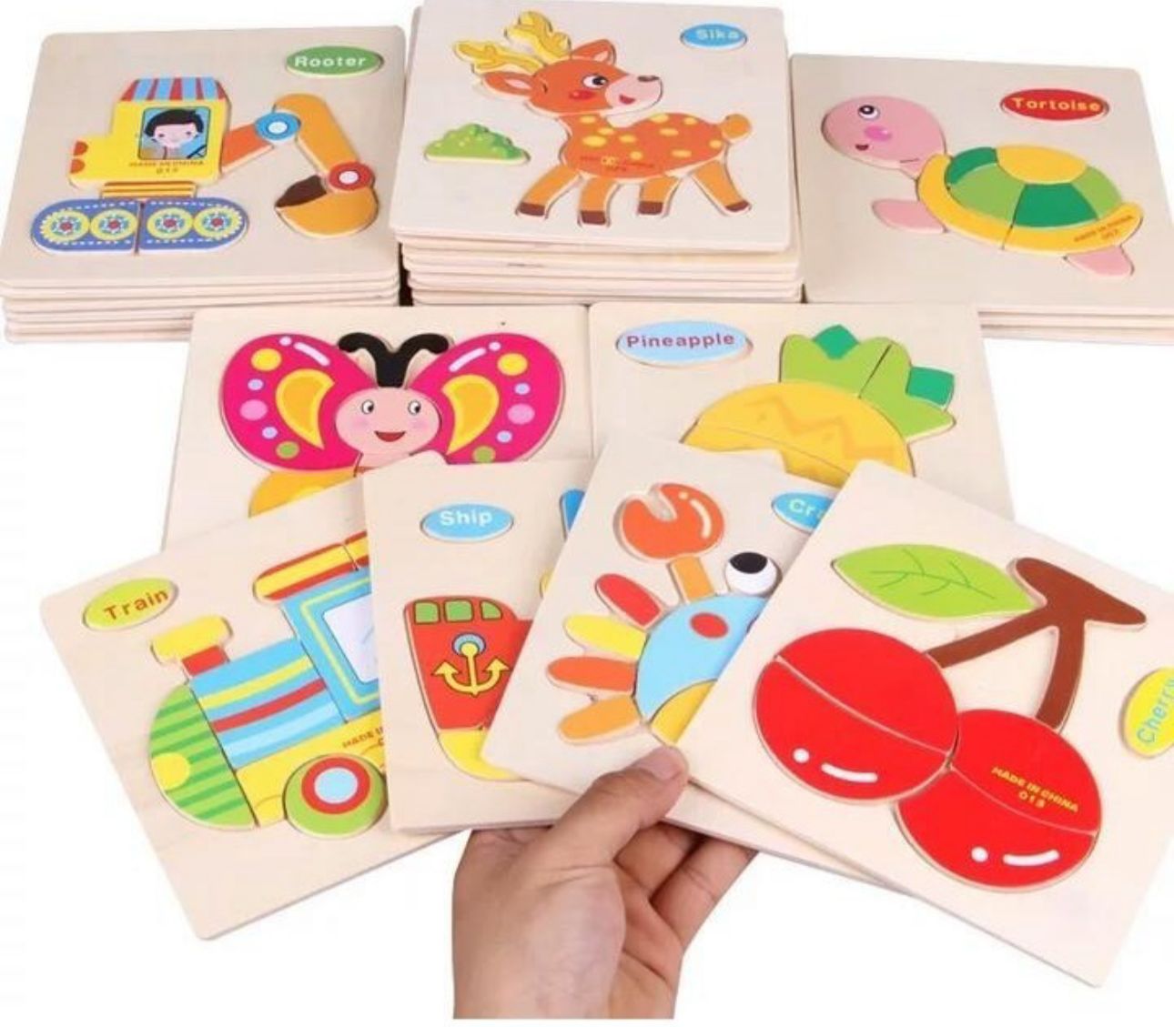 Pack 2 Rompecabezas De Madera Para Niños Pequeños