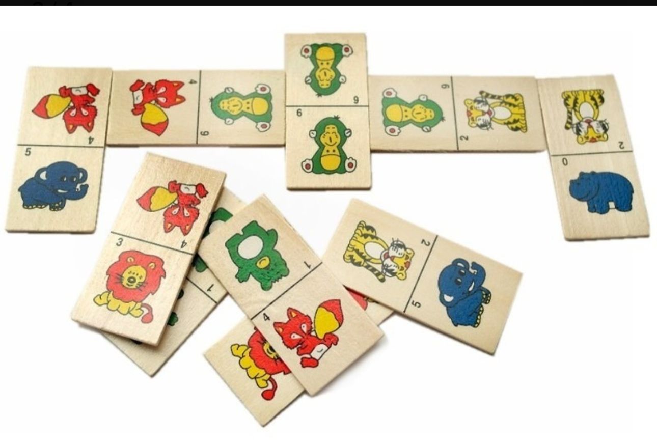 Domino Madera Animales Frutas Juego Didactico Para Niños