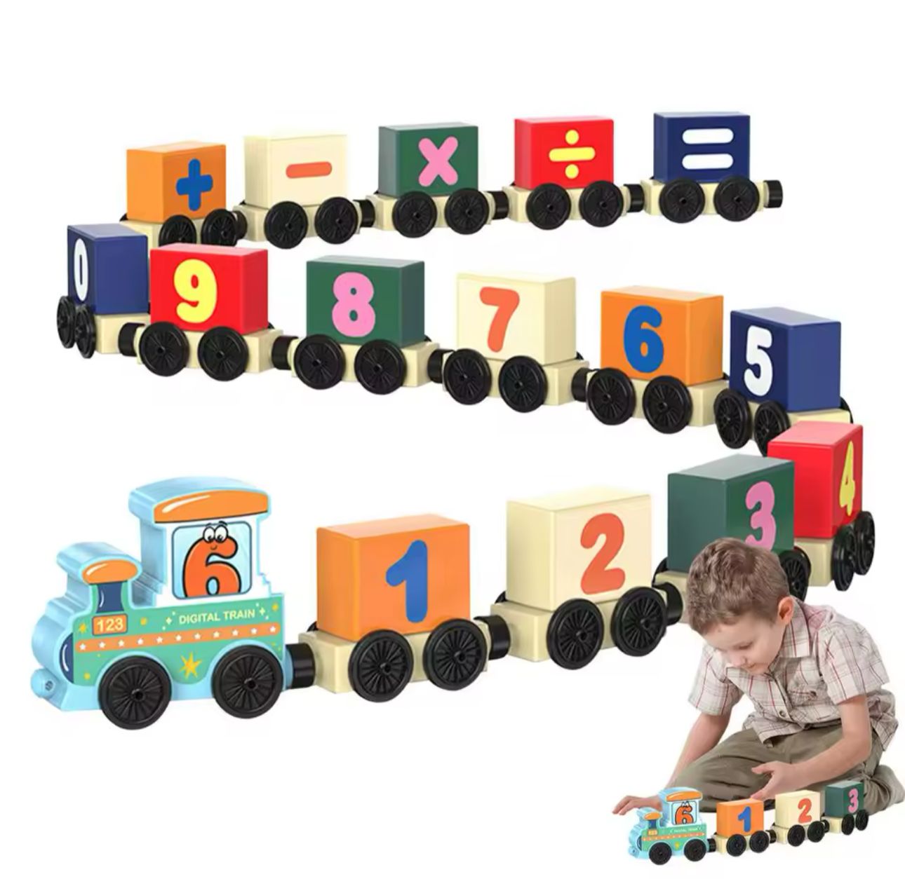 Tren Con Números Multicolor Juguete Didáctico
