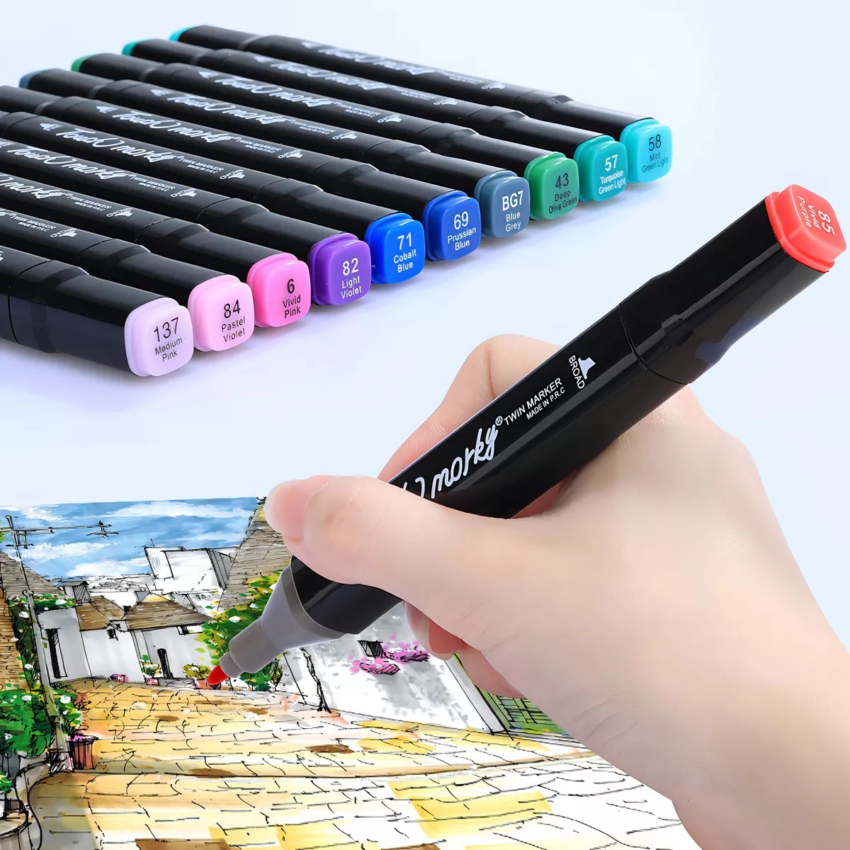 120 Marcadores Plumones Doble Punta Touch Youch + Estuche