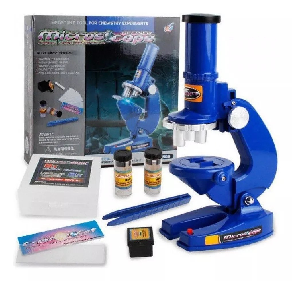 Kit Microscopio Compuesto Con Luz 100x A 450x + Accesorios