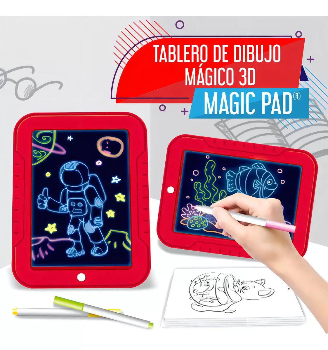 Magic Pad Rojo - Tableta De Dibujo