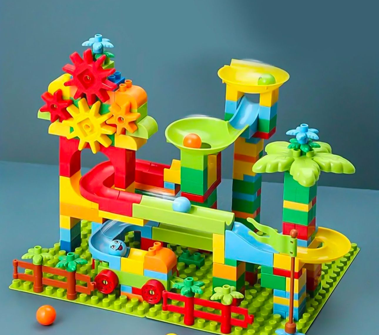 Juego Bloques Construccion Tobogan De Pelotas Didactico 102p