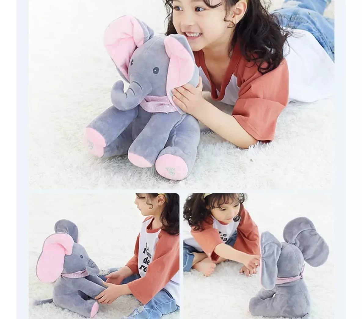 Elefante De Apego Musical Peek A Boo Infantil