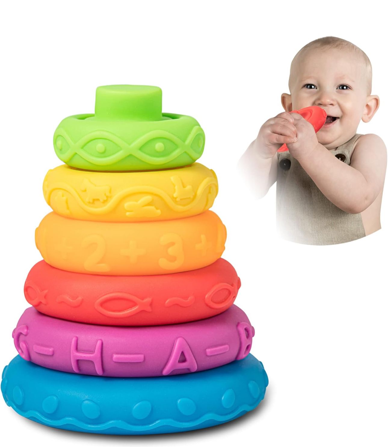 Bloques De Silicona Suave Construcción Apilables Montessori