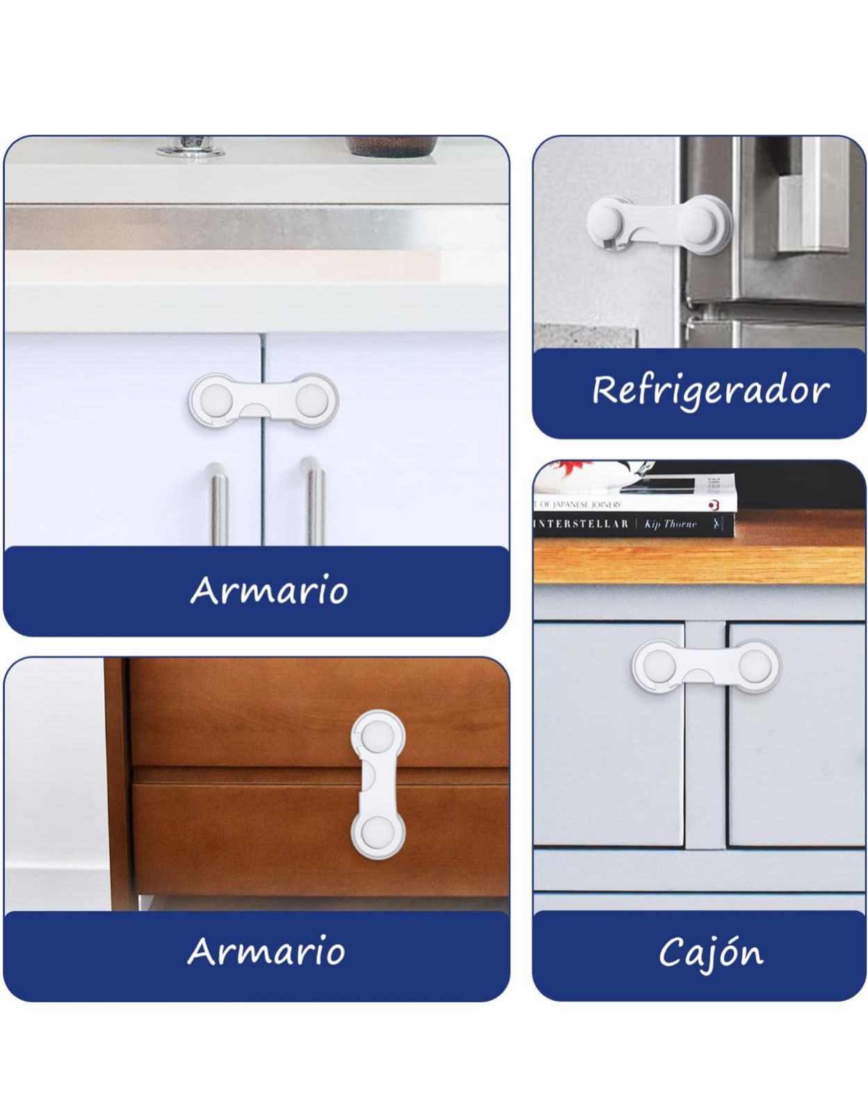 Cerradura Proteccion De Cajones Bebe Trabapuertas Seguridad