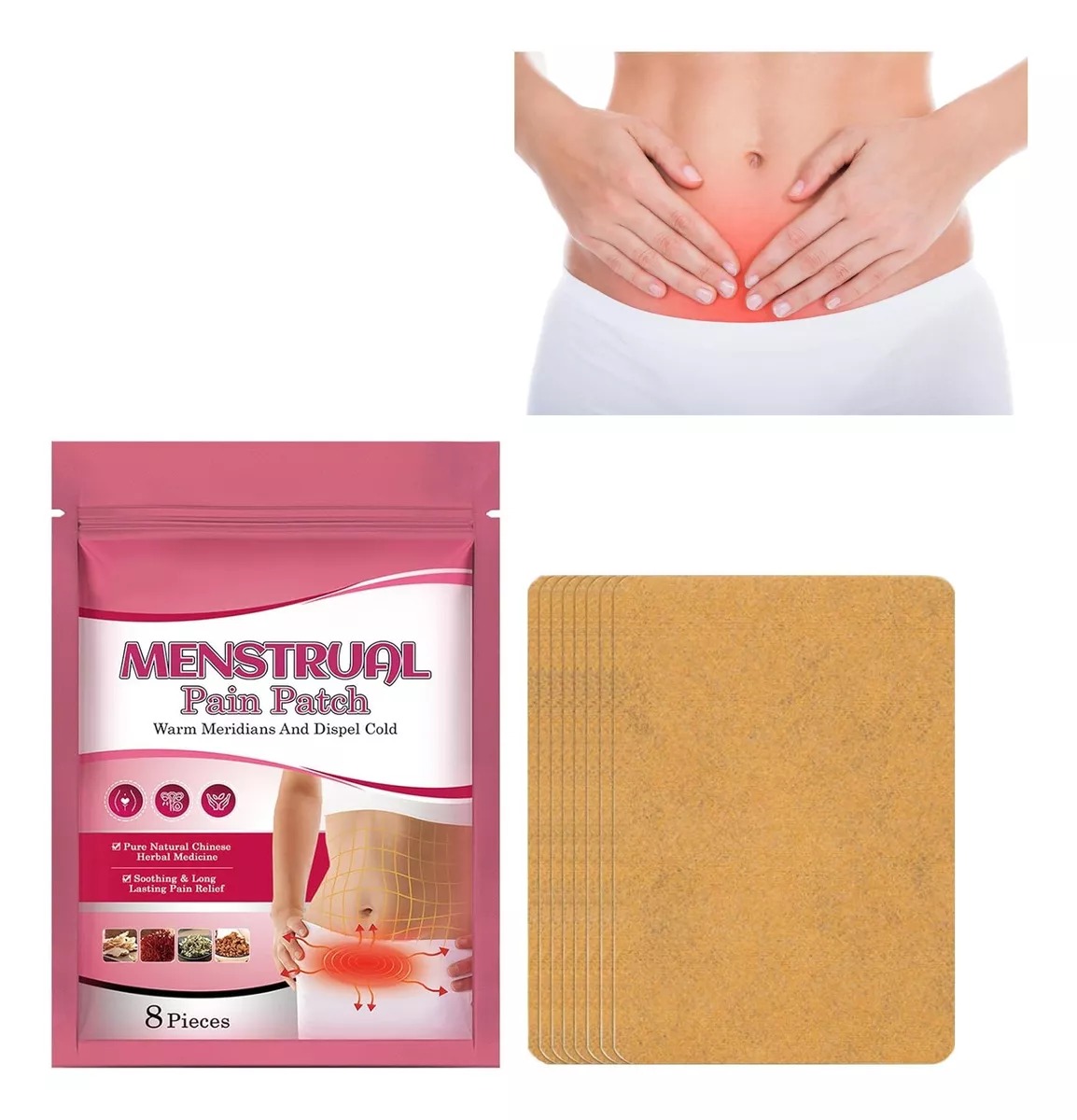 Parches Menstruales Térmico Alivia Dolor Cólicos 8 Unidades Fragancia Alivio Del Dolor