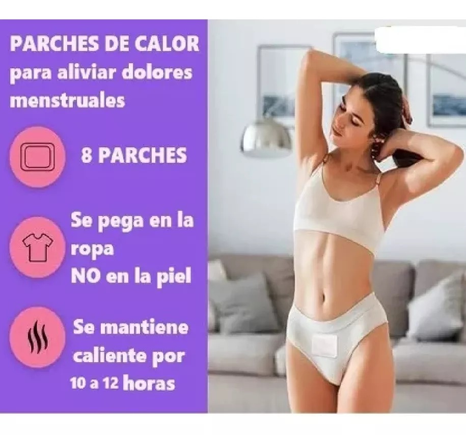 8 Parches Térmicos Alivia Dolor Cólicos Menstruales Calor