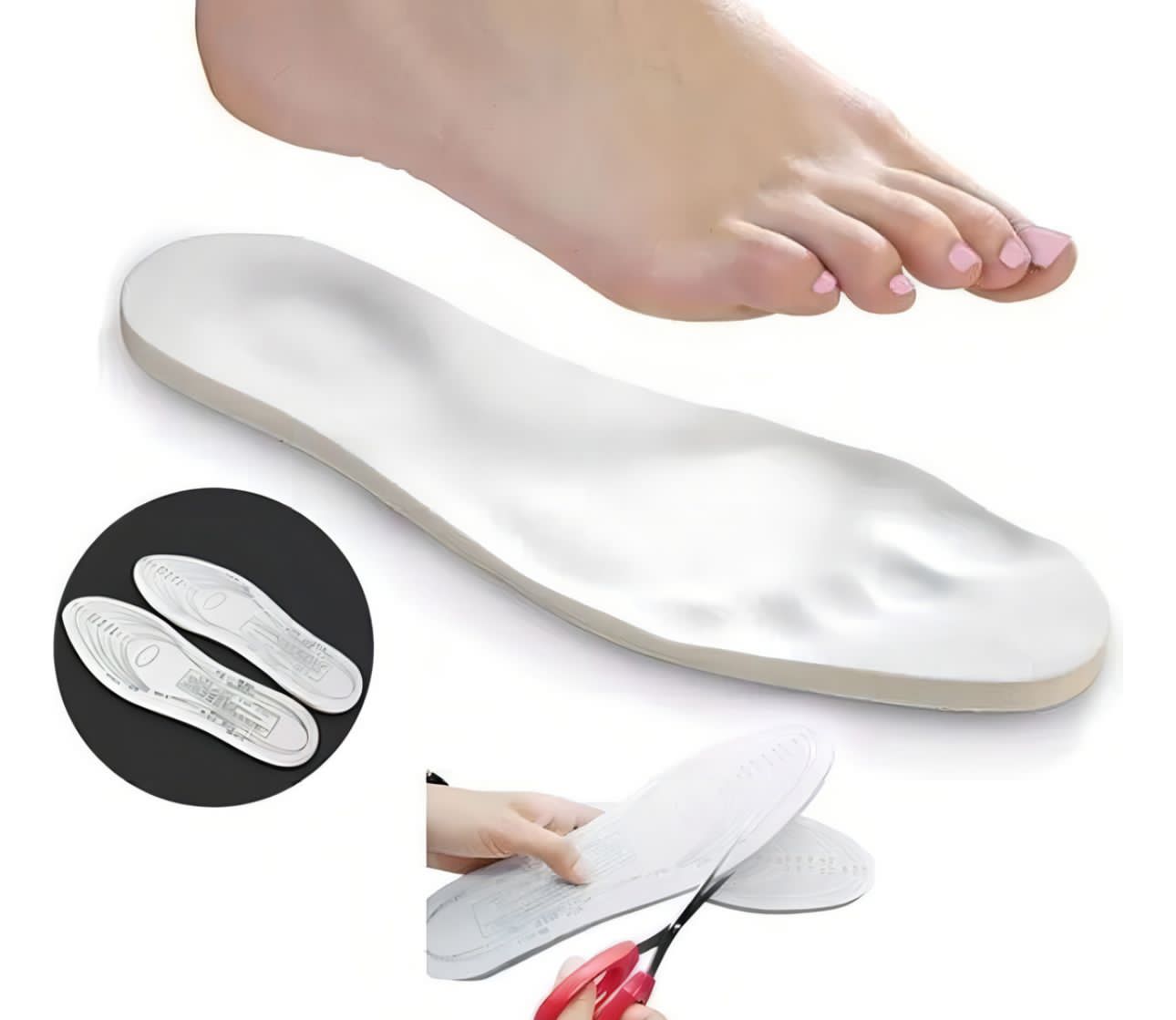 2 Plantillas Calzado Memory Foam Ajustables Espuma Elastica