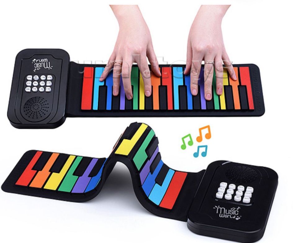 Teclado Roll Colores Recargable Piano Musical Flexible
