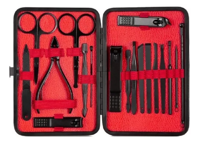 Set 18 Juego Manicura Acero Inoxidable Aseo Profesional