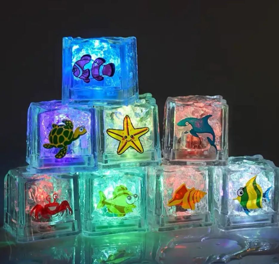 Juguete De Baño Para Bebés Cubitos De Hielo Luminosos