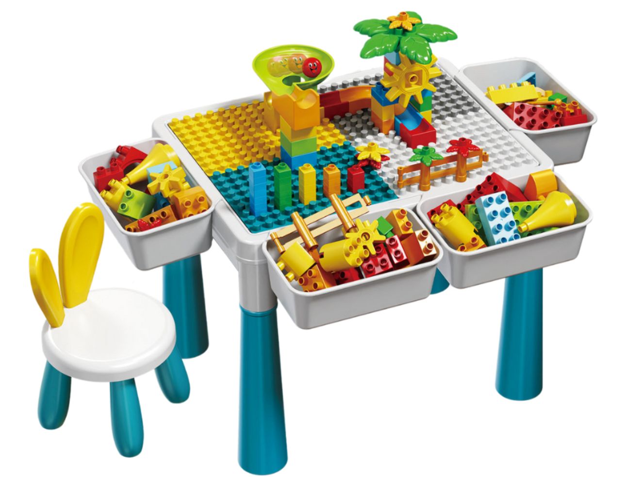 Mesa De Juegos Didáctica Construcción Bloques Y Silla