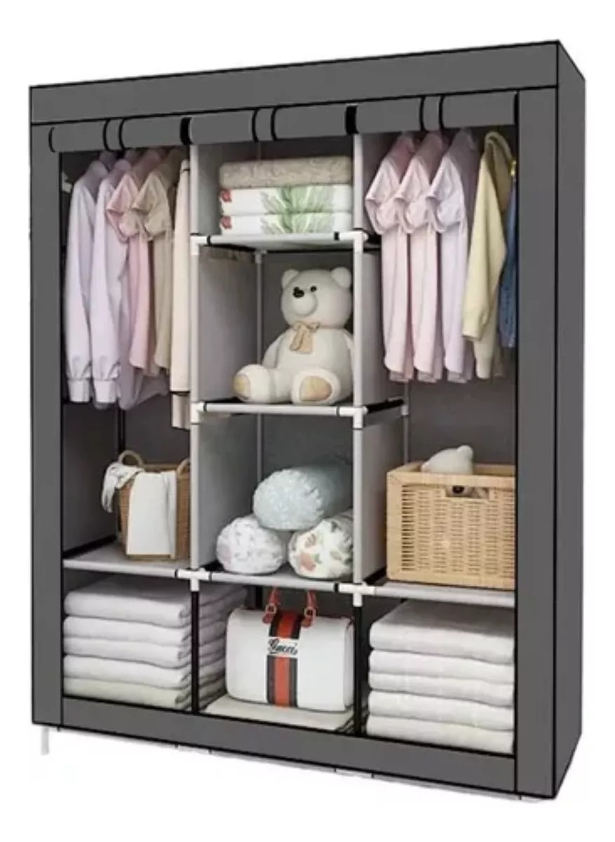 Closet Ropero Armable Armario De 3 Cuerpos De Tela