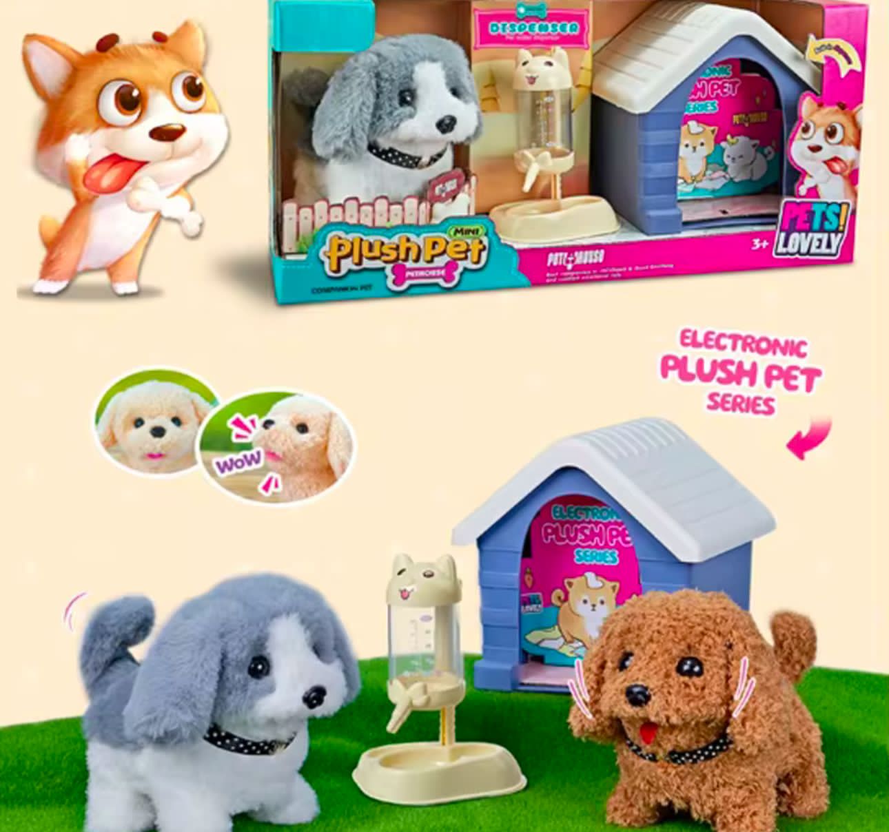 Set Perro Interactivos Peluche De Juguete Electrico Niños