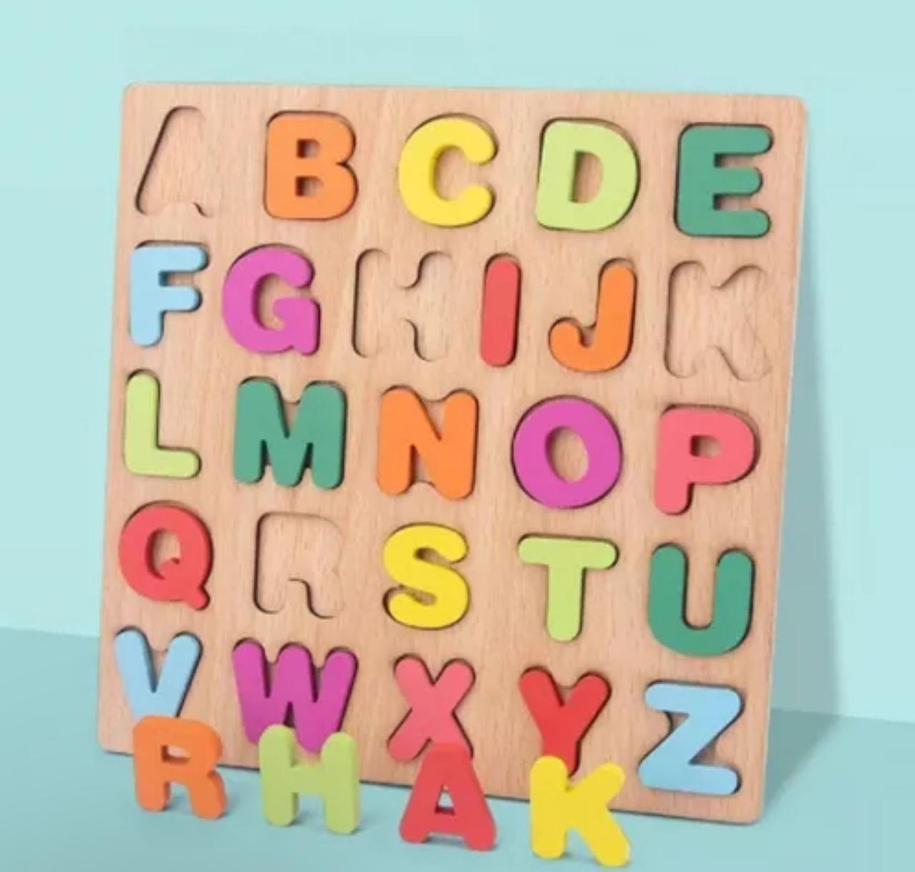 Letras Y Números Madera Encaje Juguete Juego Montessori