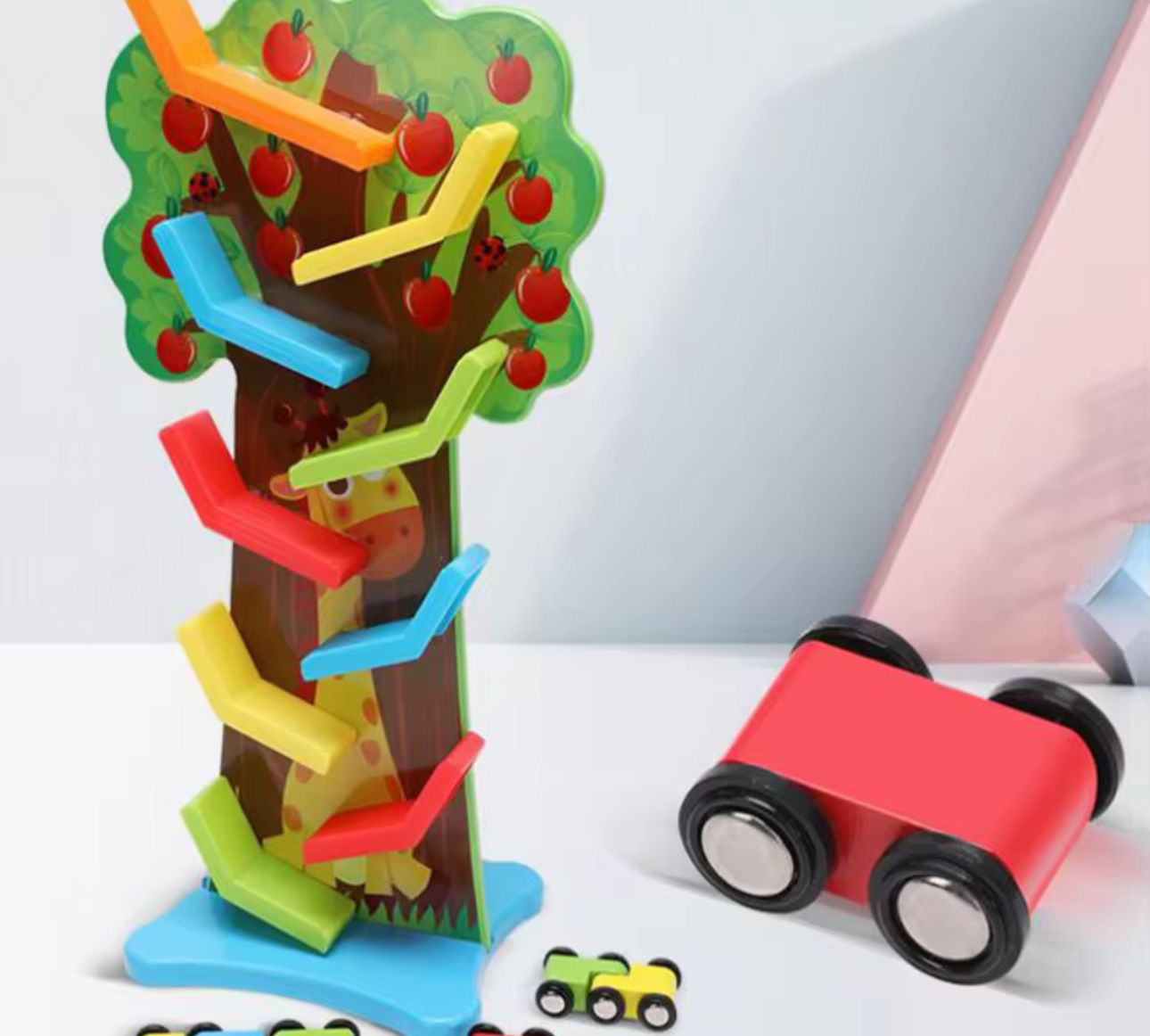Pista Arbol De Autos Juguete Didáctico De Madera Para Niños