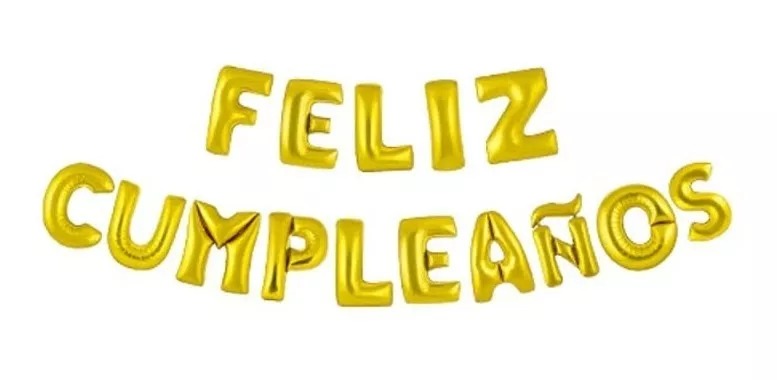 Globos Metalizados Letras Feliz Cumpleaños
