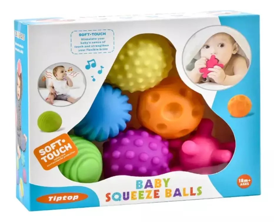 Set 6 Pelotas Sensoriales Para Guaguas, Bebes, Estimulantes