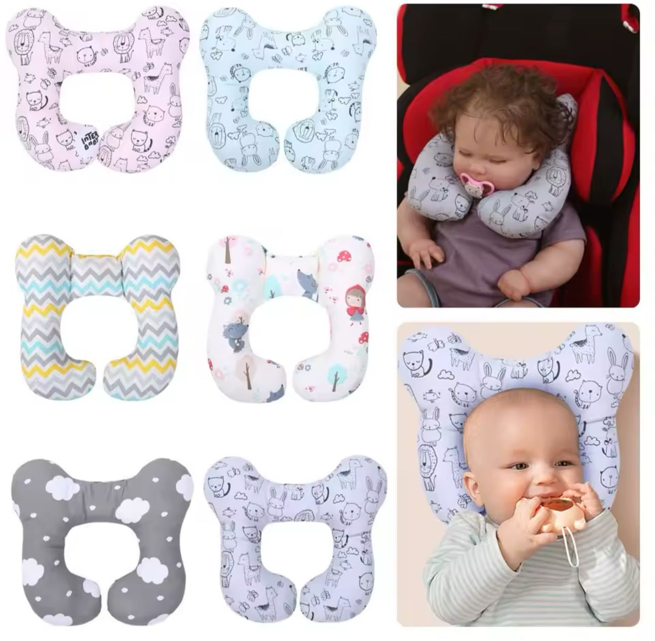 Cojin Cuello Almohada Para Bebe Coche O Silla Auto Viajes