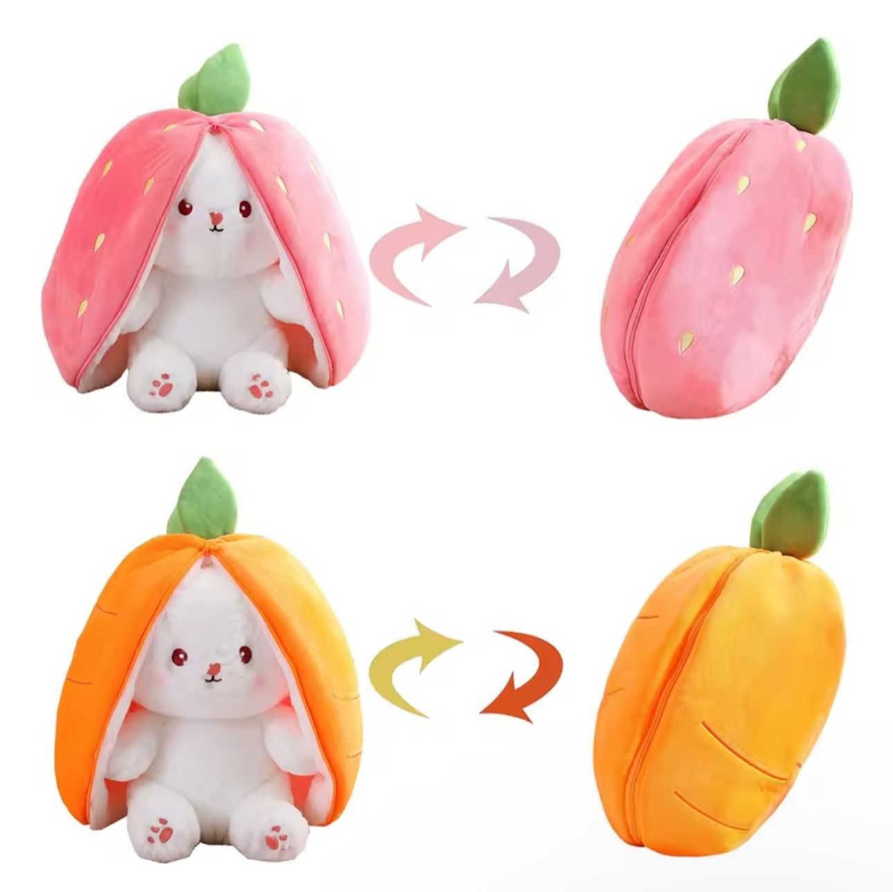 Peluche Conejo Kawaii Escondido En Zanahoria
