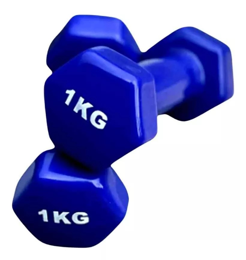 Par De Mancuernas Hexagonal De Vinilo 1kg C/u (total 2kg