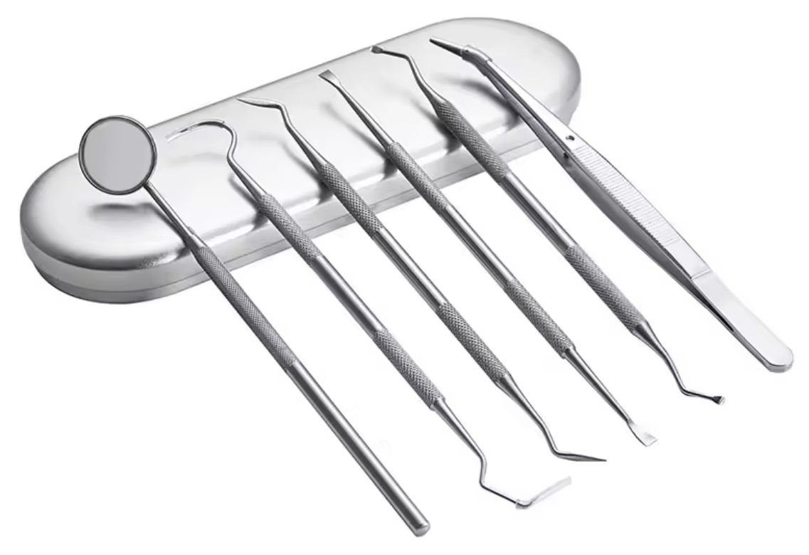 Set De Herramienta De Limpieza Dientes Acero Odontólogo