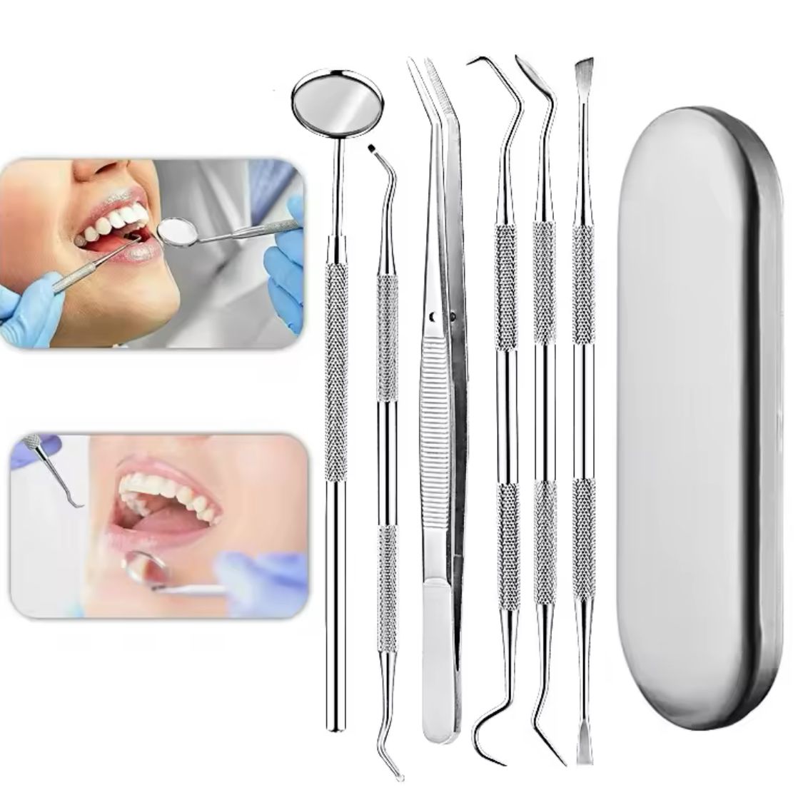 Set De Herramienta De Limpieza Dientes Acero Inoxidable