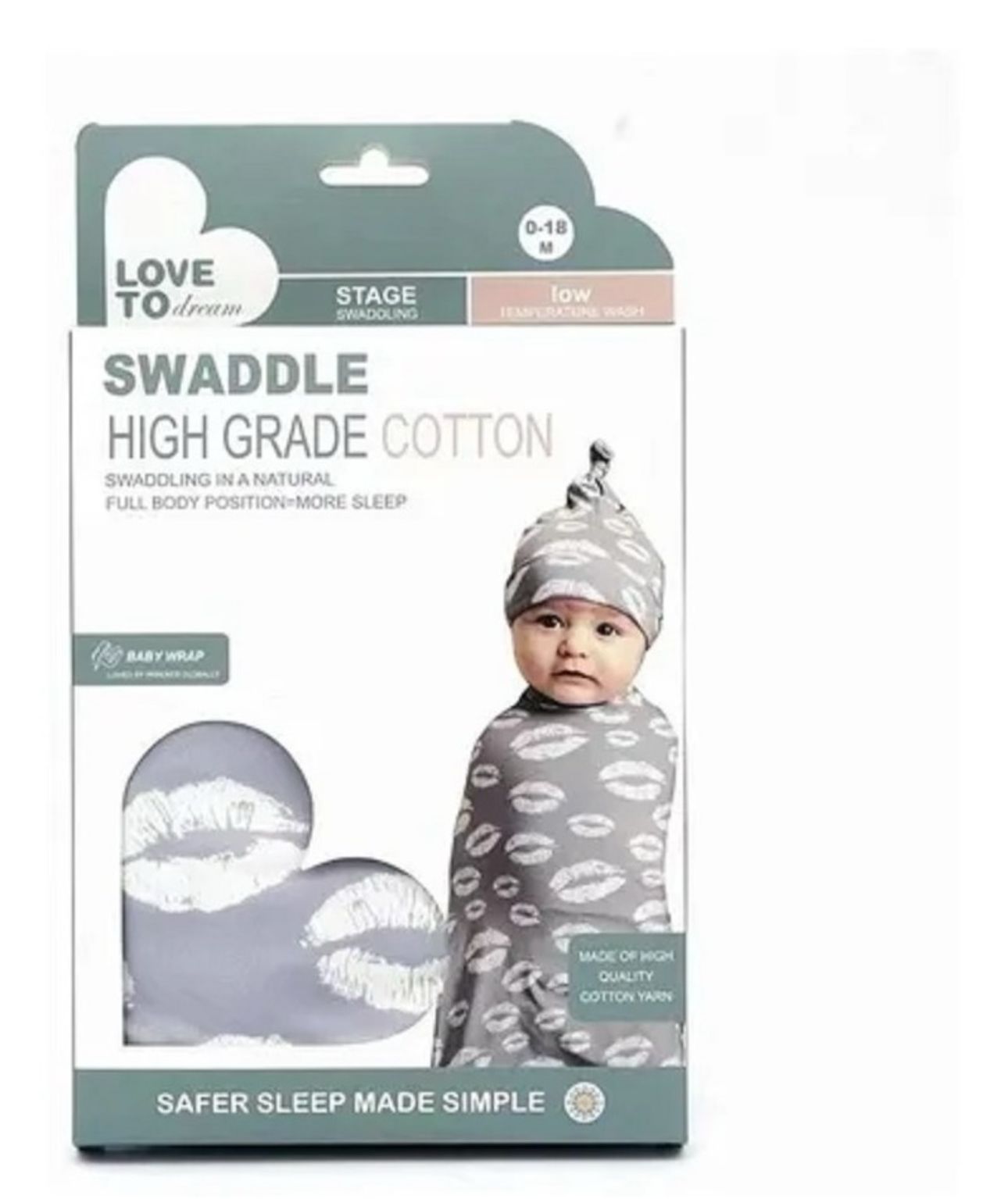 Manta De Apego Bebe Recién Nacido + Gorrito Algodón