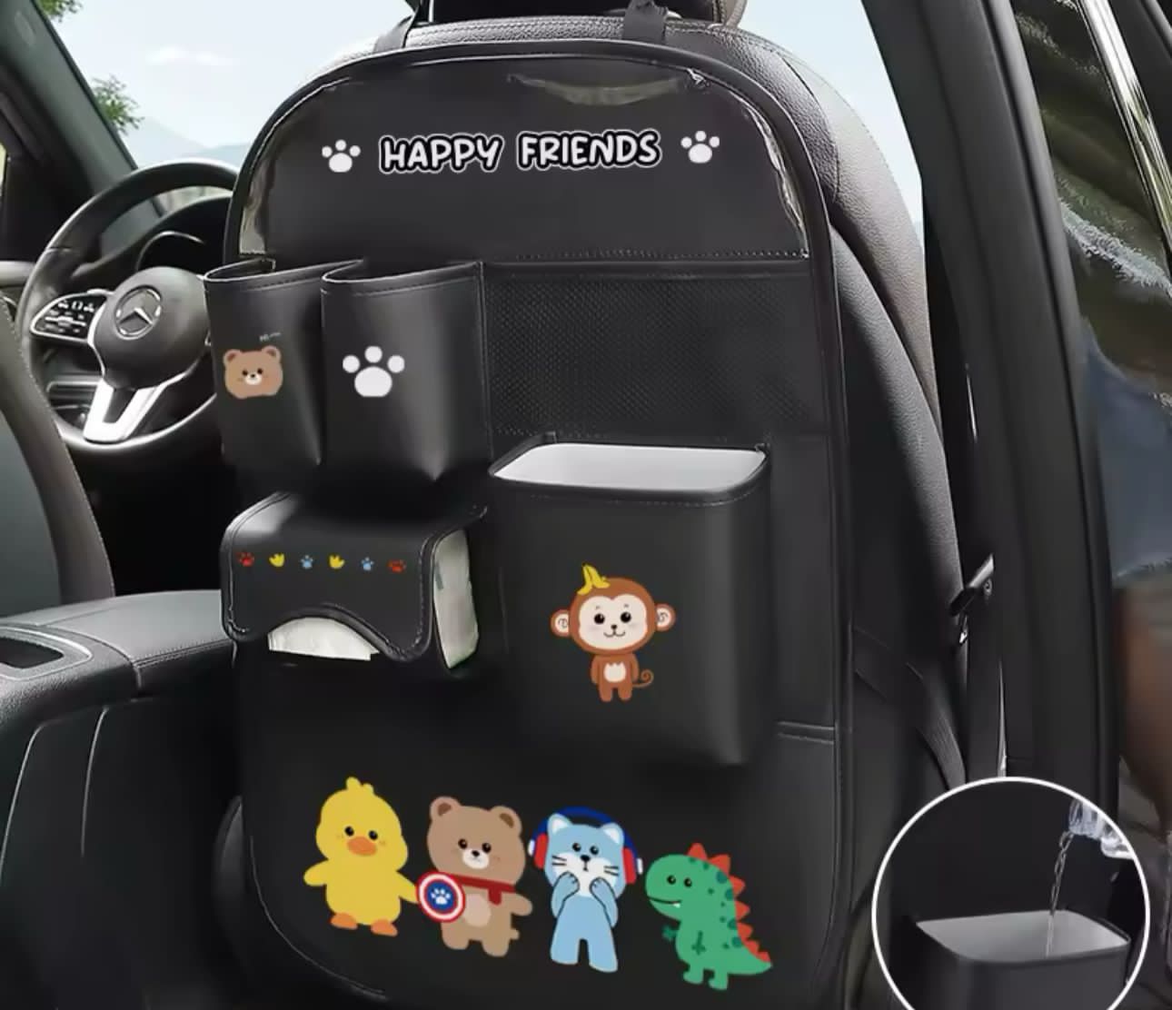 Organizador Para Respaldo Asiento Trasero De Auto Ecocuero